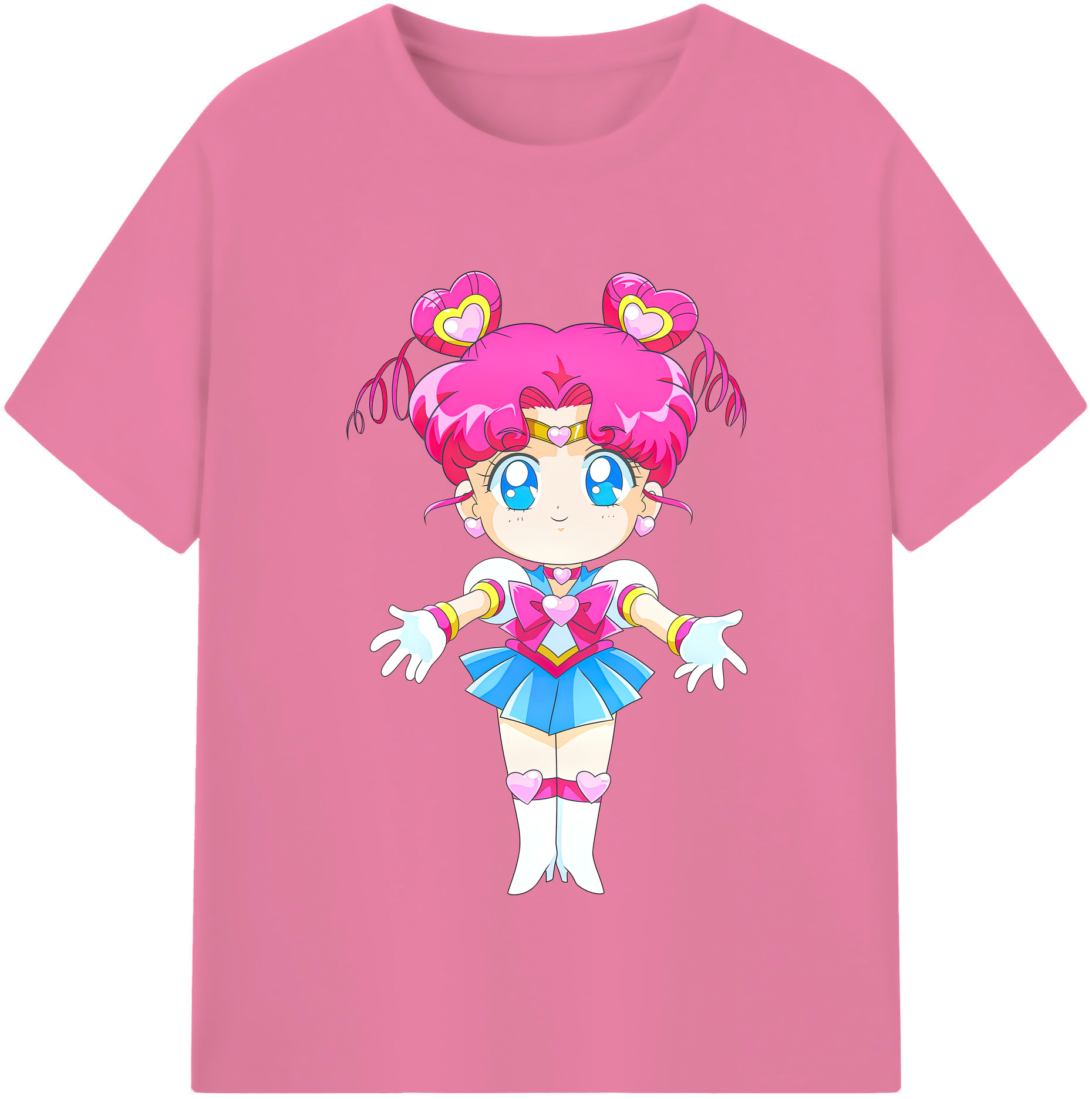 （画像用） 美少女戦士セーラームーン ちびうさ Sailor Moon Chibiusa Tsukino Usagi Small Lady Serenity 綿100％半袖Tシャツ（フロントプリント）